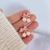 Orecchini per borchie coreana Dolce Pink Bow for Women Girls Fashion Design Personality Mirror Butterfly Spring Summer Jewelry