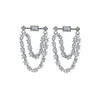 Kolczyki Dangle Multi przebijanie CZ łańcuch zwisający kolczyki dla kobiet biżuteria Zestaw biały przezroczysty link do kropli upuszczenie hurtowe