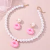 Pendant Necklaces Pink Lips Designer Women's Necklace Exaggerated 2024 Imitation Pearl Luxury Party Daily Casual Clavicle Chain For Femme