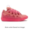 Lanvin Curb Sneakers Women Designer lanvins Shoes Mens Denim Blue Pink White Ivory lanvine Calfskin Leather【code ：L】Platform lavins Trainers