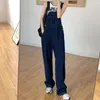 Jeans féminins femme streetwear denim saut à saut à sauts en vrac féminin filles de mode décontractées maxi sautholaires bleues maxi bassons g344