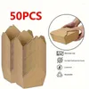 Platen waardepakket 50 stcs magnetron kraft papier bruine afhaalmaaltijden doos wegwerpcontainers - recyclebare kartonnen lunch disposa
