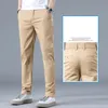 HighEnd Stretch Business Fashion Breathe Casual Pants Mens Spring and Summer Korean Version Slim Fit Cotton Trousers 240417
