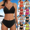 Swimwear féminin Deux maillots de bain High Waited Bikini fixent des maillots de bain doubles pour les deux maillots de bain pour 2024