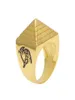 Mens Hip Hop Gold Ring Jewelry Fashion Egypt Pyramid Punk Retro Alloy Metal Rings2278902