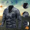 Herrenjacken Herbst Winter Leder-Outwear-Jacke aus Solid Bomber warm warmer Multipper-Ständer Styly Stylish Tactical Samtmäntel