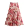 Zach Ailsa Spring Product Womens Polo Collar Flower Print Shirt Small Preted Midi Jirt Fashion Set 240419