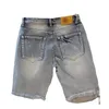 Zomer mannen hole denim korte broek mode mode bedelaar schraap vijfdelige jeans shorts 240430