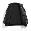 Hip Hop Mens Faux Leather Jacket Gevoted Wind Breakher Motorfiets Biker Bomber Coat 240426