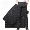 Men's Suits 2024 Spring Summer Casual Pants Men Fashion Korean Streetwear Straight Slim Fit Trousers Black Plaid Suit