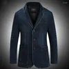 Men's Suits Blue Suit Man Mens Leather Blazers Winter Coats Regular Coat Clothing Slim Fit Jackets Fashion Male Slimfit Full