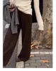 Women's Pants Soft Waxy Cashmere Wide-leg Drooping Feeling Lazy Wind Knitted Straight Padded Outer In Autumn An