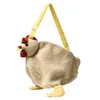 Polli da donna forma borsa da peluche simpatico cartone animato Pollo traversa per spalla da viaggio per borse da viaggio per borse 240423