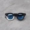 Óculos de sol Acetato espesso de alta qualidade para homens mulheres redondas óculos quadros designer de estilo japonês Driving Travel Glasses UV400