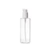 Bouteilles de rangement 20pcs Pumple de lotion Plastique Bouteille transparente épaule plate Pet 100 ml120ml150ml200ml250 ml Emballage cosmétique Refipillable