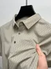 Summer gelo seda de seda xadrez de manga curta camisa de pólo de ponta masculina
