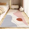 Minimalistische lus fluwelen slaapkamer bedkamer beddekte crème lucht tpr anti slip lange strip vloermat gemakkelijk te behouden vuilbestendig en bed voorste voet