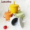 5pcs Baby Eliteding Cups Baby Learning Baby Drinkware Silicone Sippy tasse pour les enfants avec des couvercles en silicone SIPPY TUP Solid 240423