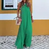 Casual Dresses Women's Fashion Sleeveless Halter Long Beach Dress Temperament Pending Woman Loose Bohemian A-Line