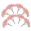 Decorative Flowers 8 Pcs Simulated Cherry Blossom Tree Miniature Sand Table Bush Trees Model Architecture Decor Simulation