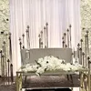 geen kaarsen) metalen goud gangpad decor stand achtergrond kunstmatige bloem frame bruiloft vierkant boord achtergrond bruiloft