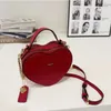 Cherry Desinger Heart Bag Mini süße Umhängetasche Frauen Tasche Handtasche Vintage Wolky Tote Leder rosa Crossbody -Taschen