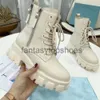 Praddas Pada Prax PRD Projektantka Kobieta Kobieta Martin Boot High Platform Gumowa pięta Sole Nylon Combat Women Domens Boots Desert Short Booties Or4p 2wde