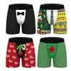 Underpants Mens Funny Christmas Santa Claus Snowman костюм нижнее белье боксерские шорты печатные стволы для сна пижам нижнее белье