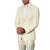 Herrenanzüge hellgelbe Schal Revers Elegante Hochzeit für Männer ein Knopf Luxus 3 -teilige Jacke Hosen Weste Outfit Männliche Kleidung