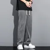 S-5XL 6STILEMENS Gevşek kot yaz yumuşak lyocell ince kumaş düz pantolonlar çekiliş elastik bel Kore gündelik pantolon2k 240425