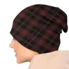 Berets Red Plaid Black Tartan Bonnet Homme Outdoor Dünne Schädel Mützen Stewart Caps für Männer Frauen Neuheit Hüte