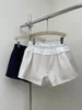 Shorts femininos 2024 Moda Louse Loue Casual Lace-up Pano listrado Tutu Pants 0427