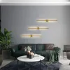 Wandlampen moderne nordische LED-Leuchtleuchter Wohnzimmer im Innenraum Schlafzimmer Badezimmer Schwarz Gold Haus-Anwendung Langes Streifenlampe