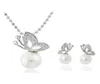 Butterfly Pearl ketting oorbellen sets volledige strass sieraden voor vrouwen cadeau mode sieraden sets 12909821130