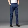 Men's Suits 2024 Spring Summer Casual Pants Men Fashion Korean Streetwear Straight Slim Fit Trousers Black Plaid Suit