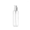 Botellas de almacenamiento 20pcs Botella de plástico recargable Bomba blanca 100ml120ml 150ml 200ml 250 ml Embalaje cosmético Vacío de champú transparente
