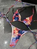 Paris Women's Bikini Zestaw Seksowne luksusowe stroje kąpielowe projektantki stroju kąpielowego Kobiety nadrukowane moda na plażę noszenia pieczołów