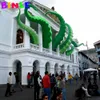 10MH (33 ft) med fläktkonstskulpturgrön uppblåsbar bläckfisk tentakler med LED -lampor jätte bläckfisk fötter tak och väggdekoration för halloween