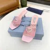 Praddas pada Prax PRD Luxury Sandals 2023 Design Women Fashion High Heel Letter Letter Fare di nozze Slipisti casual 02-011 4WZQ