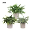 Flores decorativas 3x Green Green Indoor ou Outdoor Decor de casa artificial Pequenas plantas de eucalipto para baixa manutenção