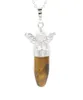 Collier pendentif en pierre de balle ange de pierre de pierre de pierre de pierre naturelle naturelle pour femmes et filles bijoux de mode avec deux chaînes8605324