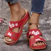 Casual schoenen zomer sandalen vrouwen peep teen vrouw bloemen comfortabele vrouwelijke slippers retro zapatillas mujer