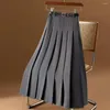 Rokken elegante vrouwen maxi rok met riem hoge taille vaste kleur a-line lange enkellengte kantoor casual pak