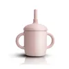 1 PC Baby Training Cup Food Grade Siliconen Baby Learning Voerbekers Lekvrij drinkstroopbeker met Silicone Sippy Cup 240423