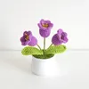 Dekoratif Çiçekler Vadinin Eldenizle Zambak Örgü Simülasyonu Çiçek Tığ işi Hediyesi Diy Sevgililer Günü Ofisi Ev Kapalı Saksı Dekor