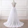 Casual Dresses Small White Crew Neck Fashion Sexy Lace Wedding Dress Large Train Holy Floor