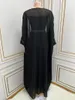 Roupas étnicas para mulheres muçulmanas 2024 abaya dubai kaftan maxi vestido de luxo 2 pcs