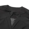 女性のスーツTannt Women Blazer 2024 Hollow Out Full Sleeve Ladies Black Coatファッションルーズカジュアルロングスーツジャケット