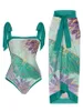 Frauen Badebekleidung Vintage kontrastierende Bikini-Schmetterling Schmetterlingsmuster Mode einteiliger Designer Beach Resort Badeanzug und Vertuschung