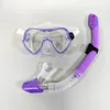 전문 수영 방수 소프트 실리콘 수영 고글 완전히 마른 호흡 튜브 다이빙 마스크 240429